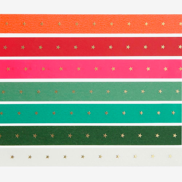 Coffret de masking tapes étoilés : décoration cadeaux de Noël