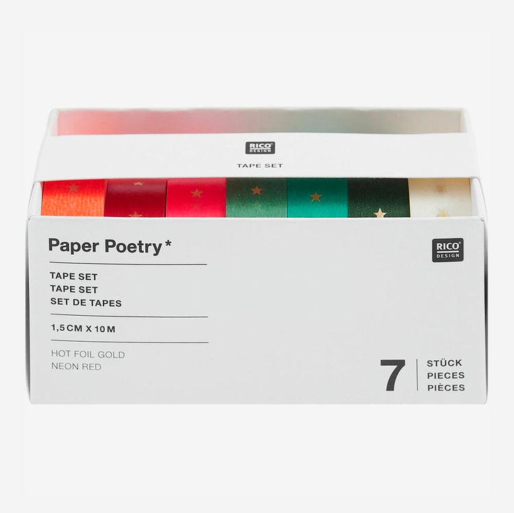 Coffret de masking tapes étoilés : papeterie pour cadeaux de Noël