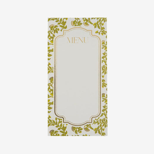 10 menus vert botanica, une papeterie élégante pour une belle table