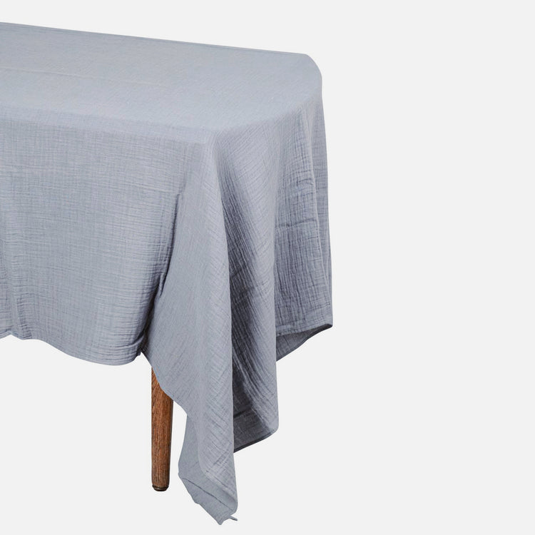 Nappe bleue en coton, idéale pour une fête ou un dîner élégant