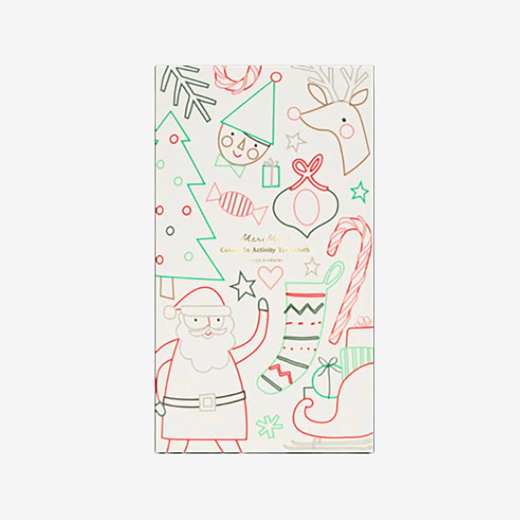 Nappe de Noël à colorier : idee decoration de table noel originale