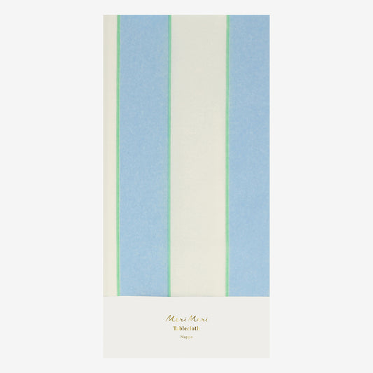 Ajoutez une touche marine et raffinée avec cette nappe à rayures bleues