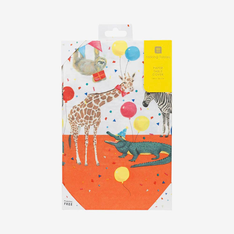 Nappe en papier safari festif : deco de table anniversaire