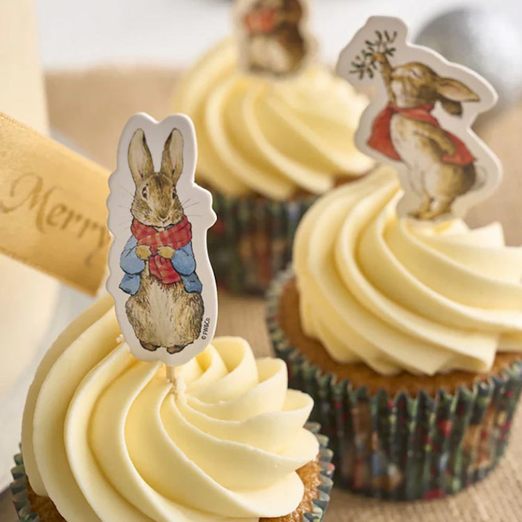 Kit cupcakes de Noël Pierre Lapin : deco gateau de noel