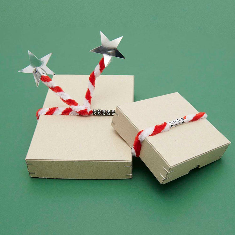 10 fils chenille rouges et blancs : matériel pour des DIY originaux