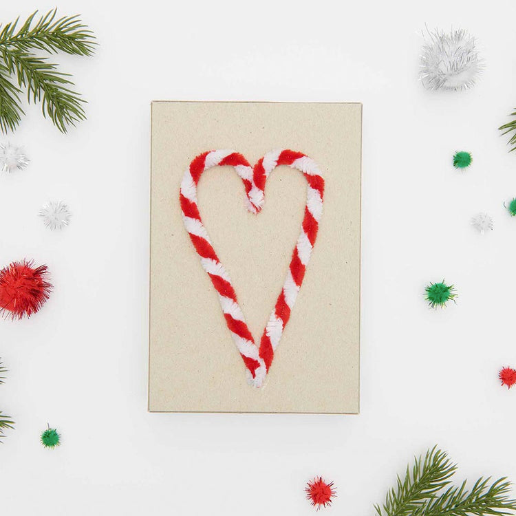 10 fils chenille rouges et blancs : matériel pour fabriquer des DIY