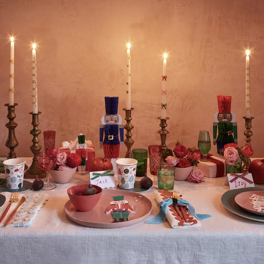 Marque-places de Noël nœud en velours : decoration de table noel