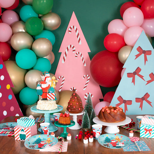 8 gobelets en carton Joyeux Noël : idee decoration de table noel