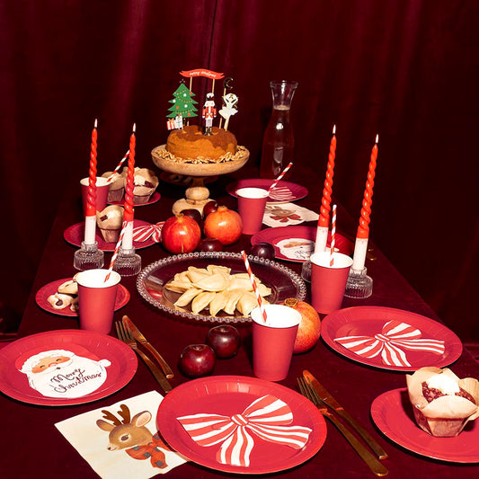 must have : les serviettes en papier noeuds rouges pour une ambiance festive a noel