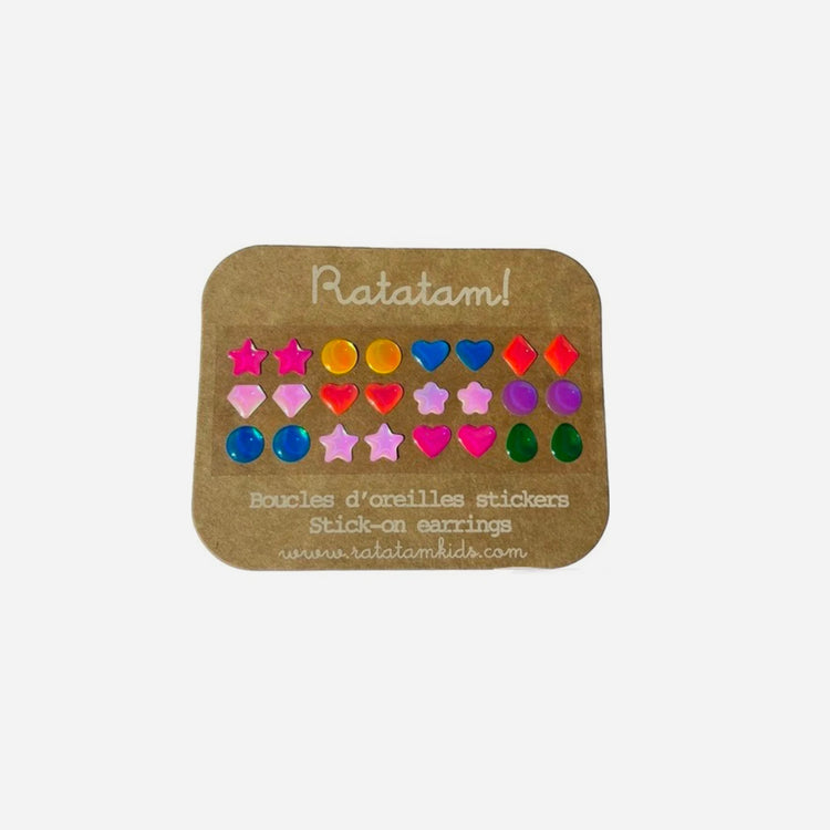 12 boucles d'oreille autocollantes : idee cadeau pochette surprise