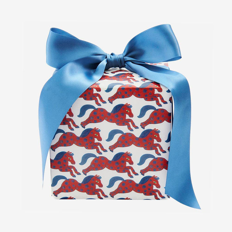 Emballage cheval en papier soie pour anniversaire