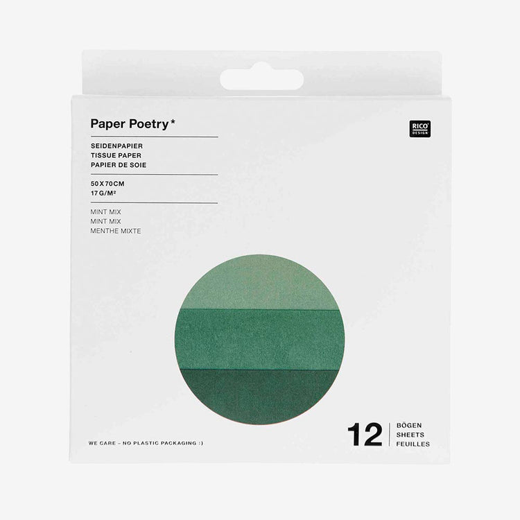 Papier de soie mix menthe pour emballage papier cadeau noel chic