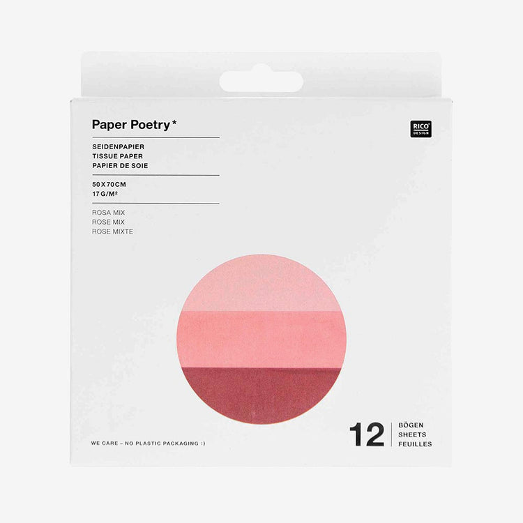 Papier de soie rose mixte pour emballage papier cadeau noel chic