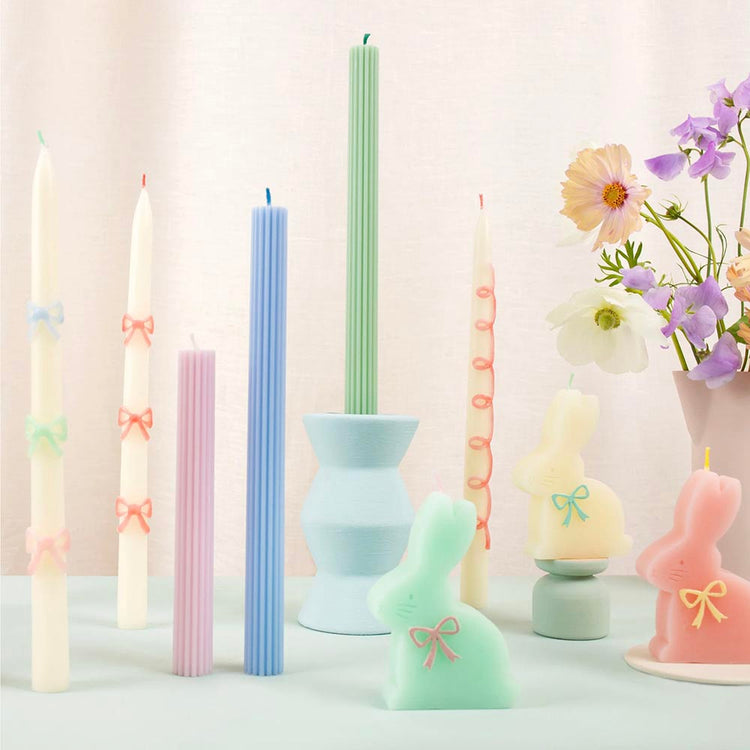3 bougie slapin pastel - decoration anniversaire pâques original