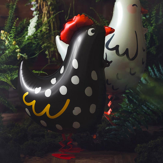 Ballon helium marcheur coq : deco anniversaire ferme