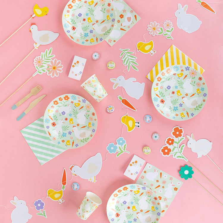 Ambiance festive de Pâques avec cette vaisselle jetable colorée