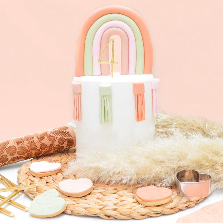 Pâte à sucre - beige lin idéale pour une décoration de cupcakes