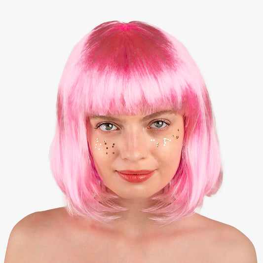 Perruque rose clair, accessoire rigolo pour déguisement