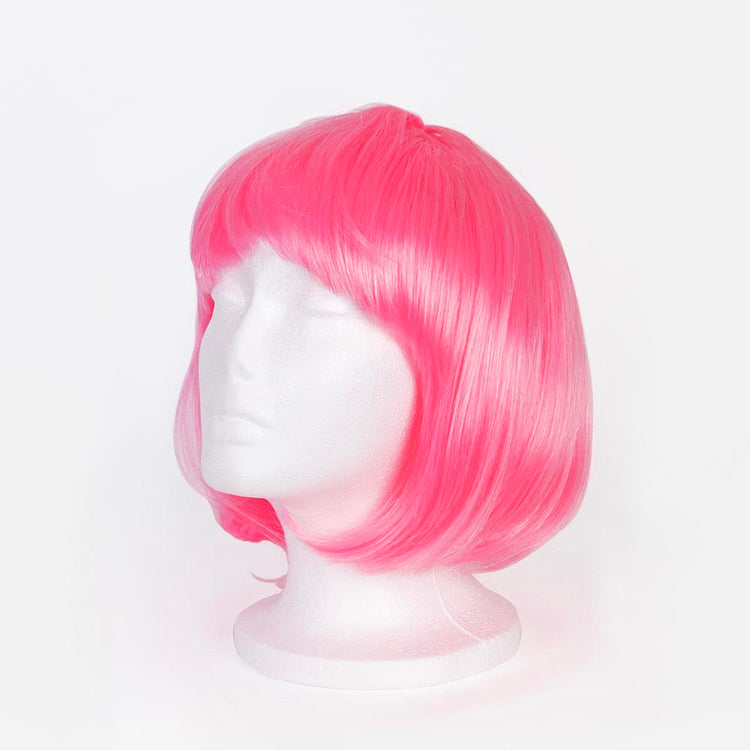 Perruque rose néon pour se déguiser : Carnaval et soirée déguisée