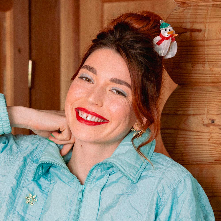 Pince à cheveux bonhomme de neige idée cadeau pour Noël adulte