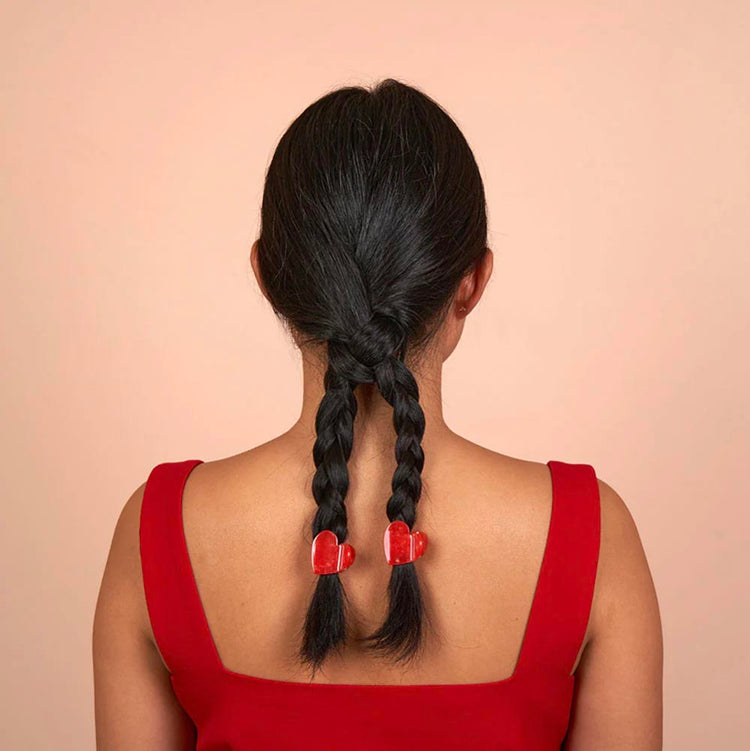 1 mini pince à cheveux coeur : accessoire cheveux coucou suzette