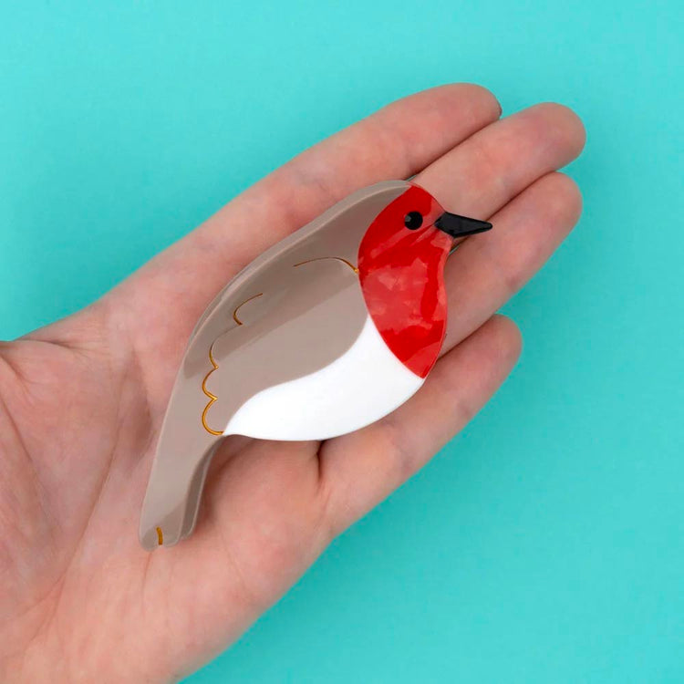 Pince à cheveux rouge-gorge idée cadeau pour secret santa