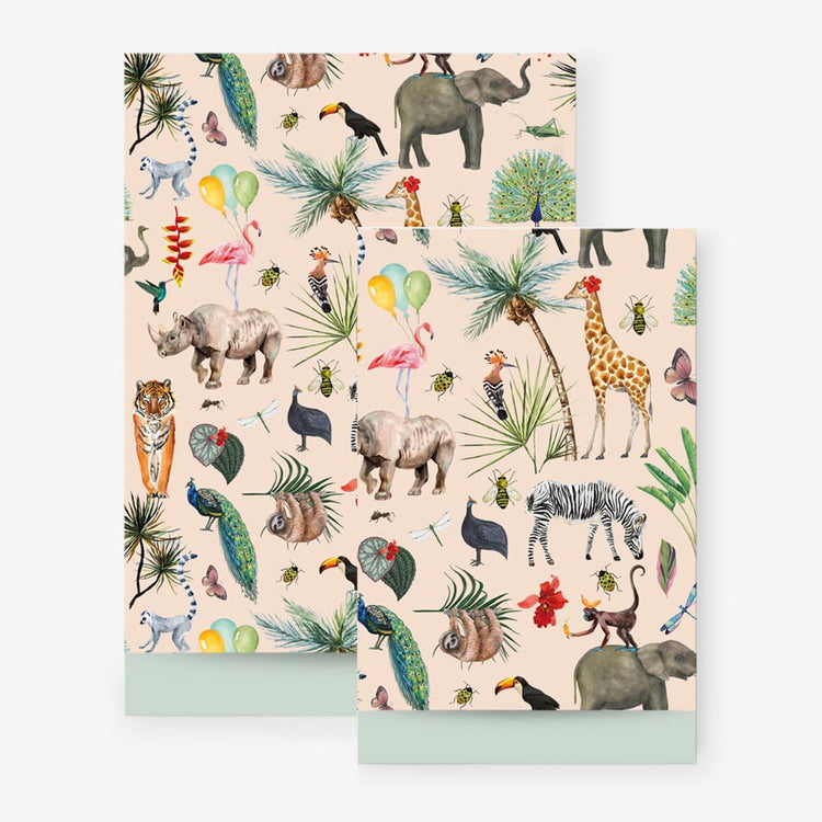 Pochette en papier jungle, idéale pour un anniversaire safari