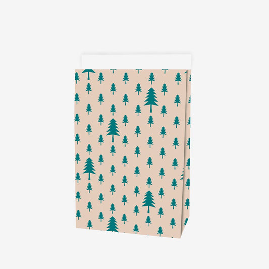 Papeterie de Noël : 1 pochette en papier à fond plat sapin pour cadeau de noel ou avent