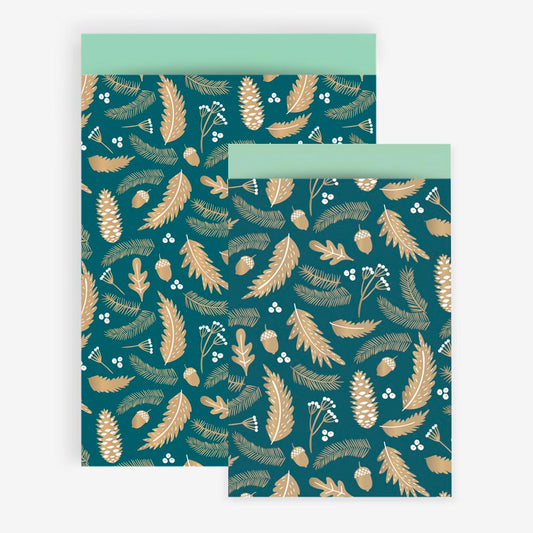 Pochette surprise en papier vert Noël pour calendrier de l'avent