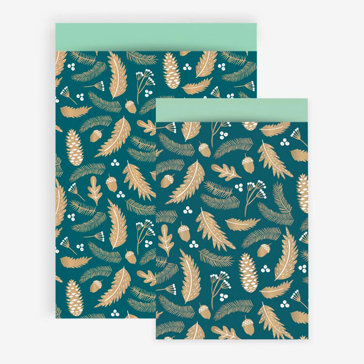 Pochette surprise en papier vert Noël pour calendrier de l'avent