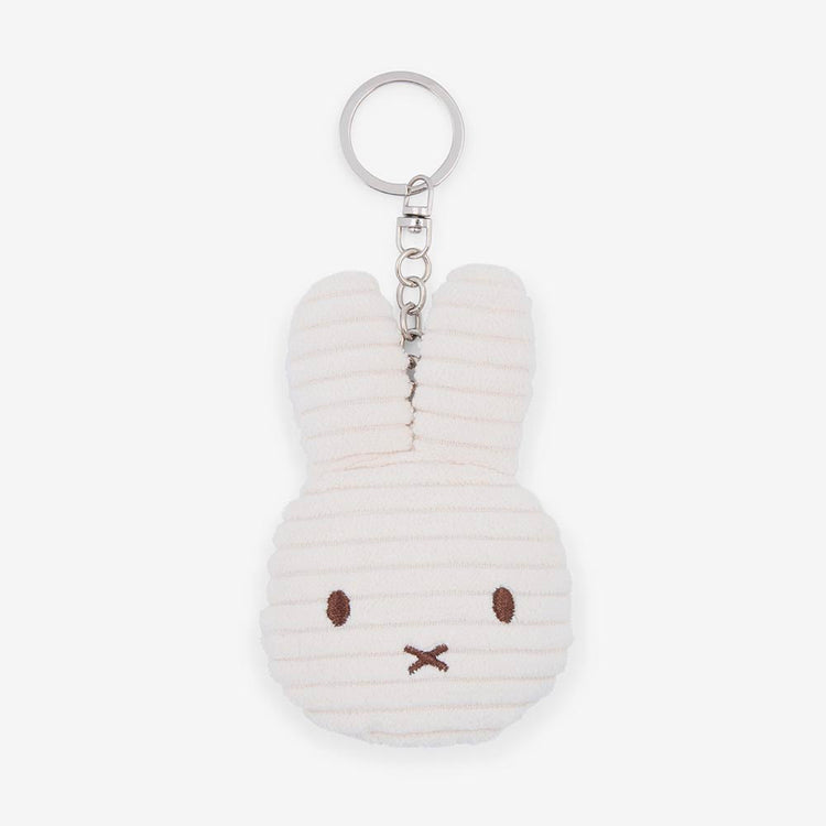 Porte-clé tête de Miffy velours côtelé blanc : cadeau anniversaire enfant