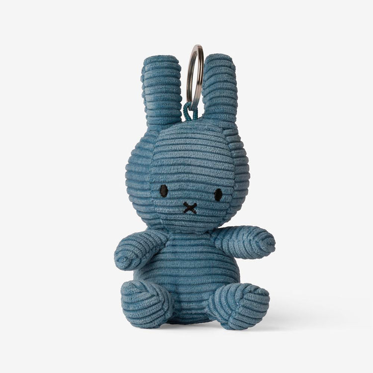 Porte-clé Miffy velours côtelé bleu : idée cadeau anniversaire enfant