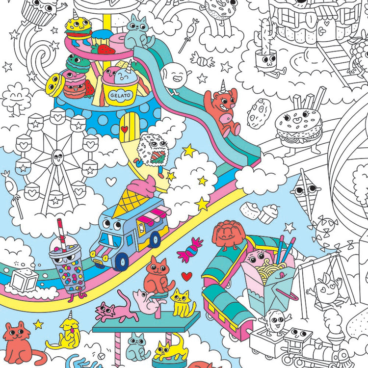 Poster géant à colorier Kawaï : idée cadeau anniversaire enfant