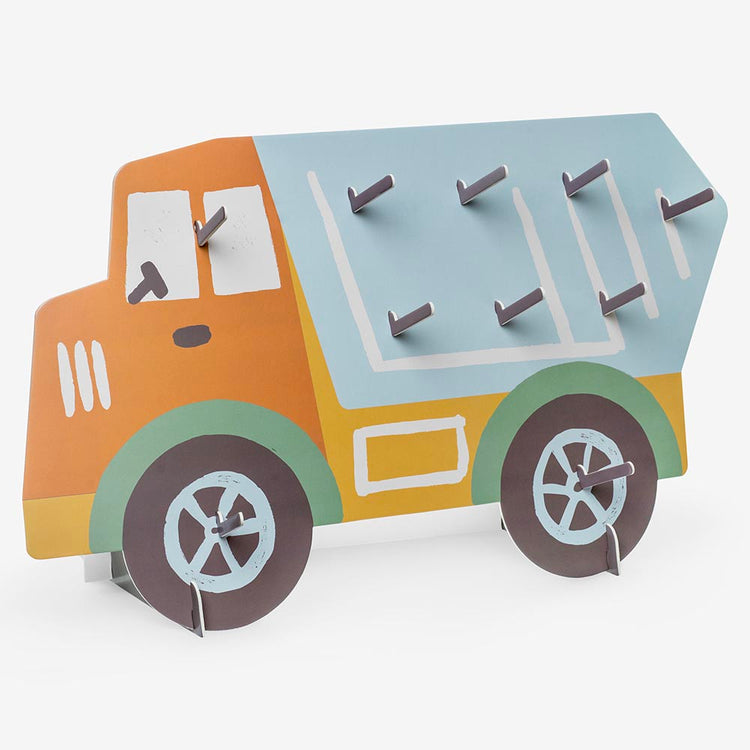 Présentoir à donuts camion de chantier : decor gateau anniversaire