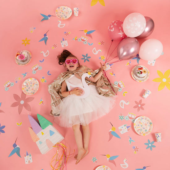 5 ballons de baudruche pour decoration anniversaire princesse pastel