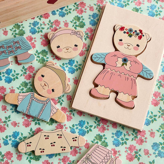 Puzzle ourson à habiller : idée cadeau de Noël enfant