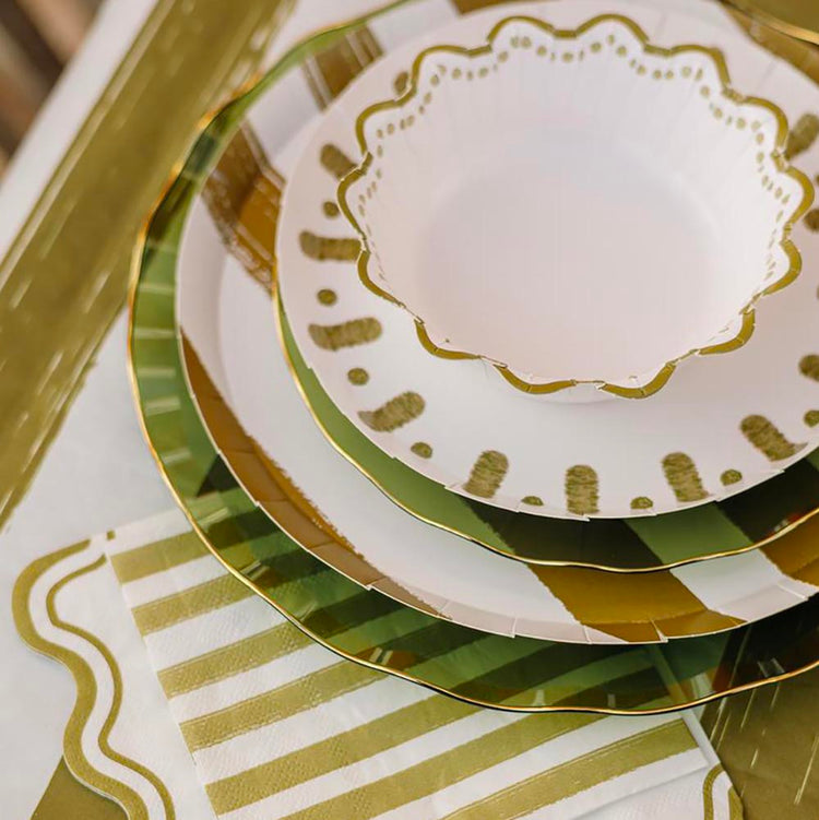 6 assiettes kaki pour table de mariage bohĂšme