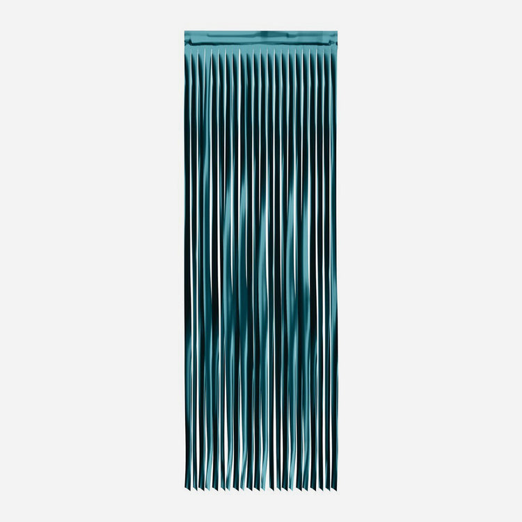 Rideau lamé matte Bleu pétrole : decoration fete chic et originale
