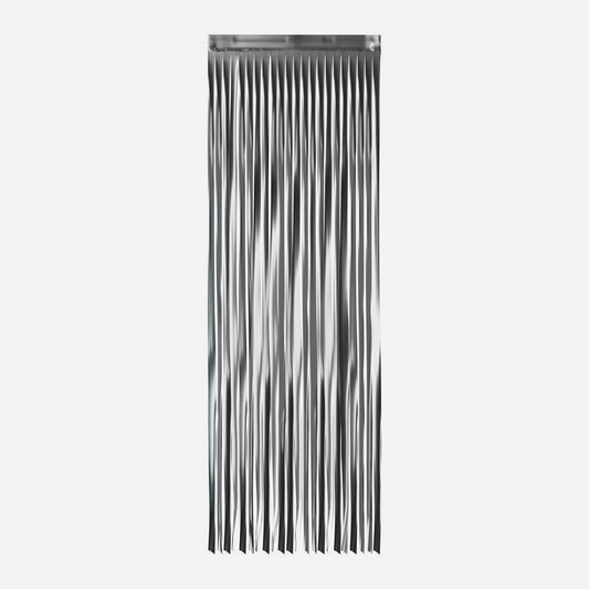 Rideau lamé matte Gris mercure : decoration fete chic et originale