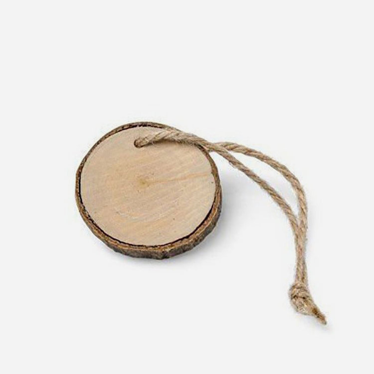 6 rondins de bois avec ficelle : ornement pour deco sapin de noel