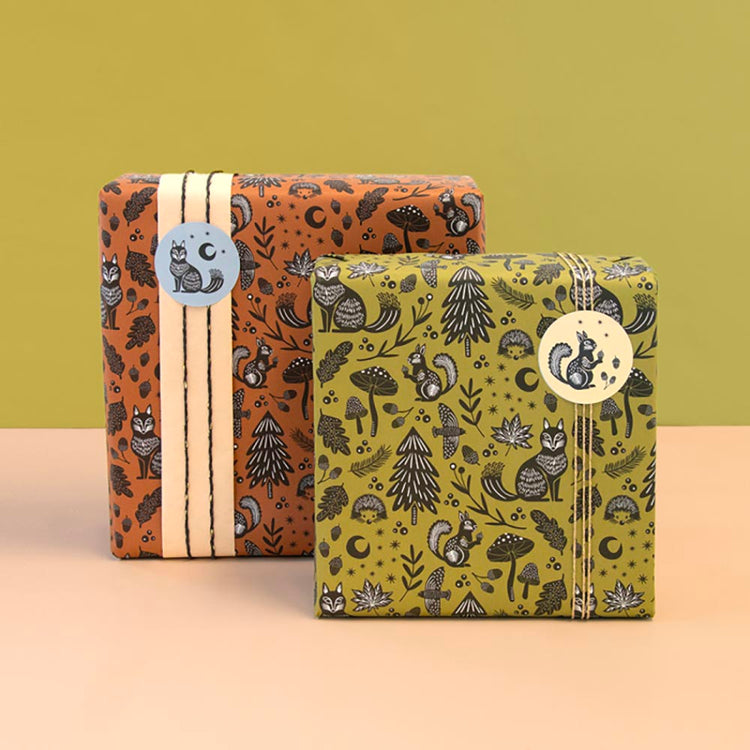 Rouleau papier cadeau anniversaire animaux de la forĂȘt ou pochette surprise