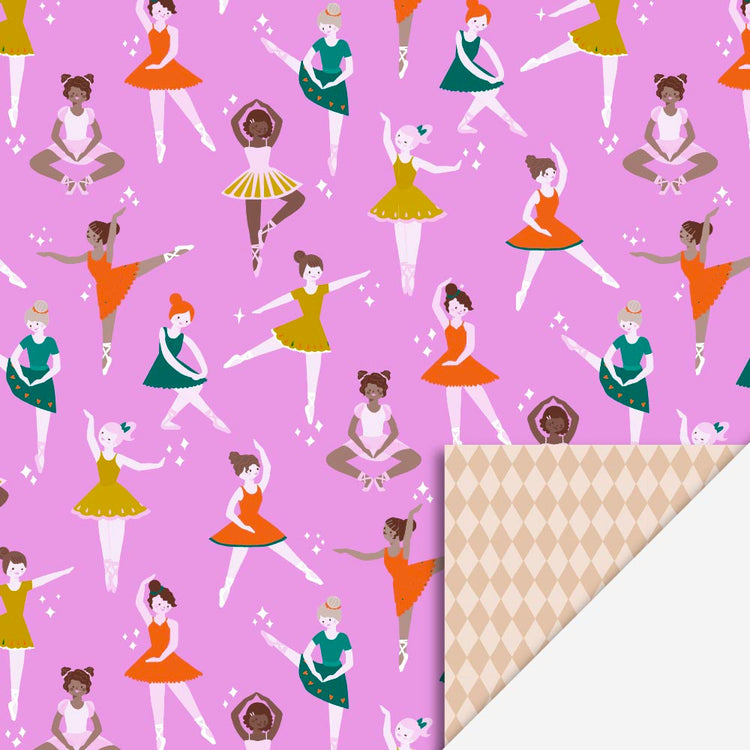 1 rouleau de papier cadeau ballerines : emballage cadeau anniversaire à thème