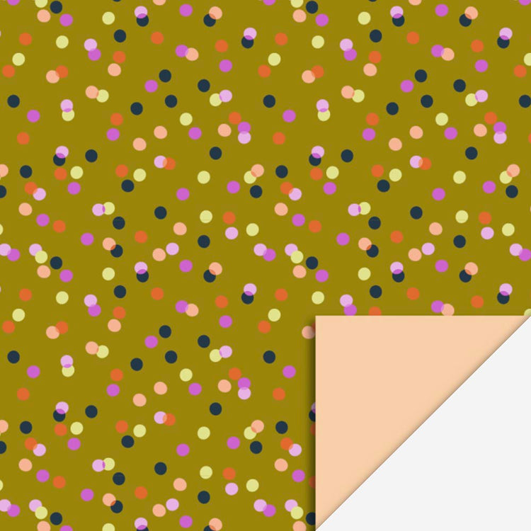 Papier cadeau confetti vert pour Noël