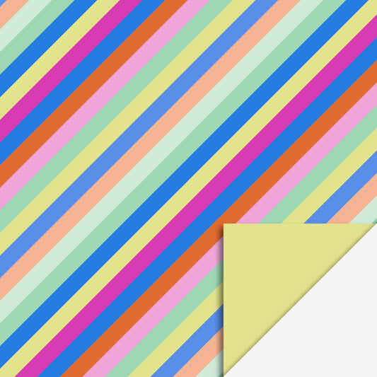 Papier cadeau rayures multicolores pour un emballage cadeau original