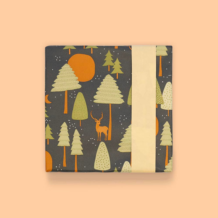 Emballage cadeau noel ou avent : 1 rouleau de papier cadeau animaux de la forêt