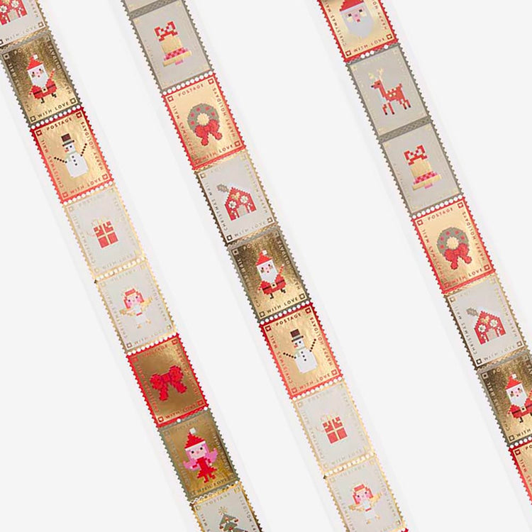 1 rouleau de faux timbres de Noël idéal pour les cadeaux