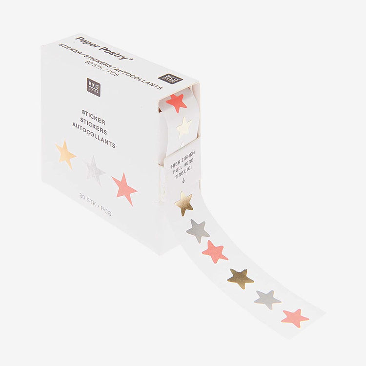 Rouleau de stickers mini étoiles : idée cadeau pochette surprise