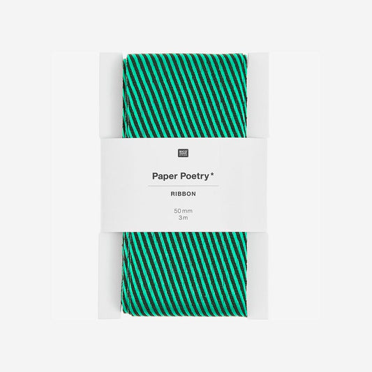 Ruban diagonales vertes : décoration cadeaux de Noël