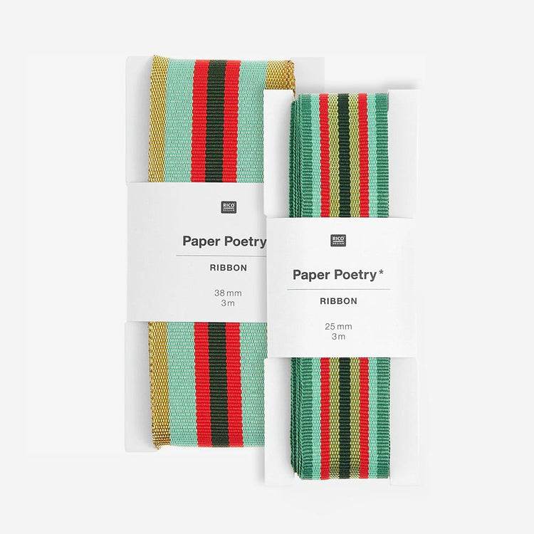 Ruban multi-rayures : décoration cadeau anniversaire