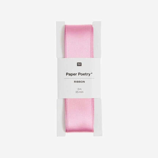 Ruban rose en satin parfait pour décoration Noël